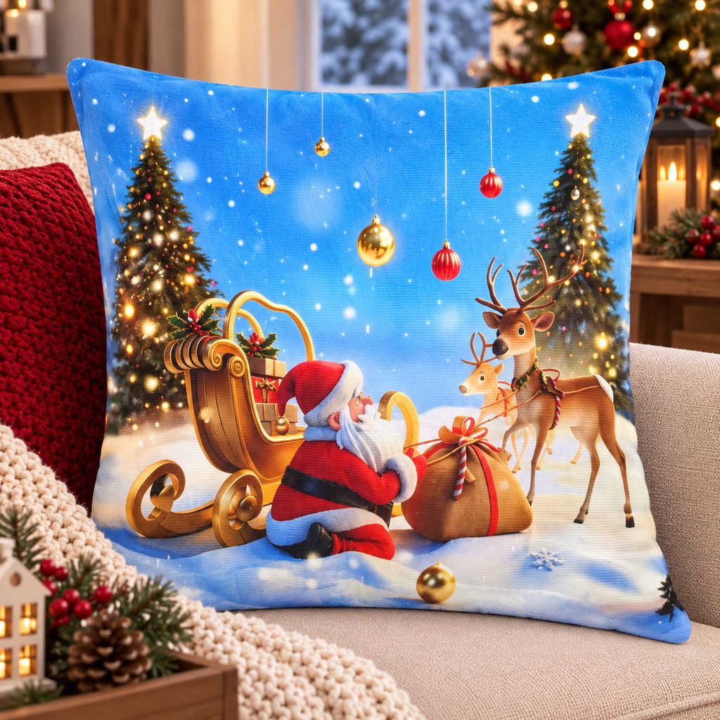 Funda de Cojín Navideña Decorativa 40 x 40 cm