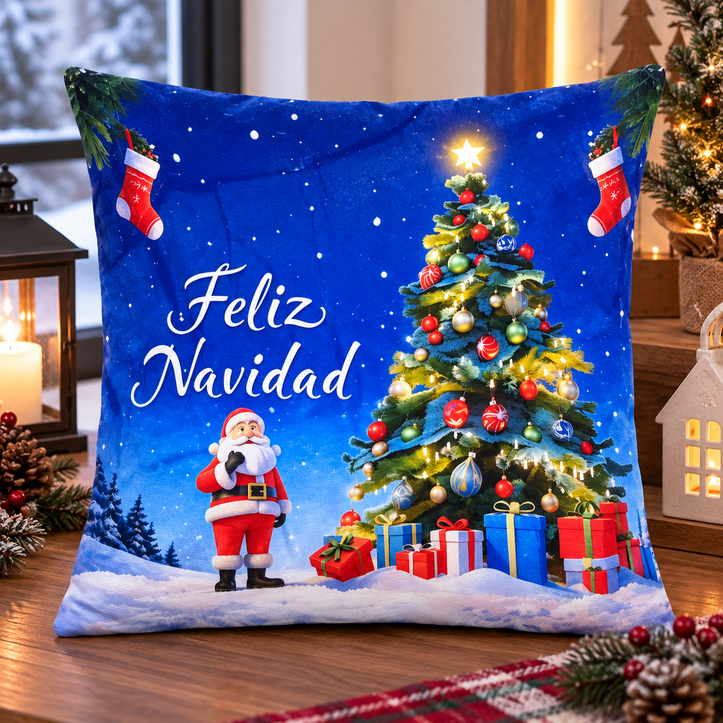 Funda de Cojín Navideña Decorativa 40 x 40 cm
