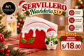 Servilletero Navideño 3D de Cerámica – Muñeco de Nieve